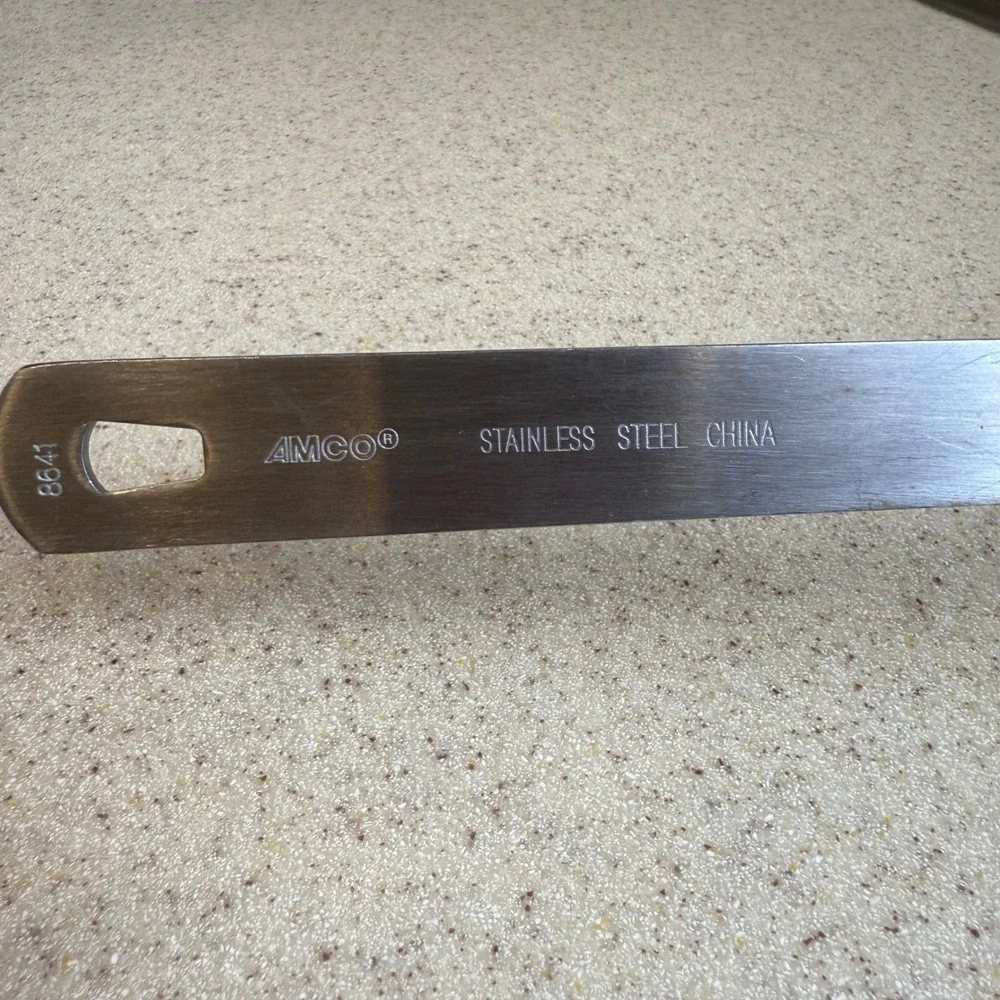Amco XL Slotted Turner Spatula Black Nylon‎ Stainless Steel 13
